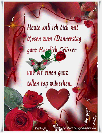 Heute will ich dich mit Rosen zum Donnerstag ganz herzlich Grüssen und dir einen ganz tollen Tag wünschen.