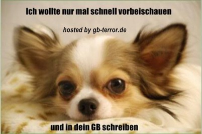 Ich wollte nur mal schnell vorbeischauen  und in dein GB schreiben.