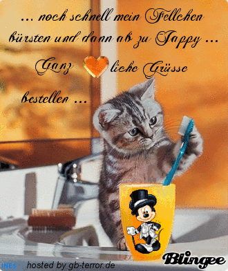 Noch schnell mein Fellchen bürsten und dann ab zu Jappy. Ganz liebe Grüße bestellen.