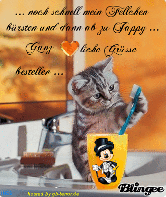 Noch schnell mein Fellchen bürsten und dann ab zu Jappy.Ganz Herzliche Grüsse <br />
bestellen.