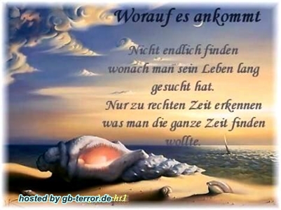 Worauf es ankommt. Nicht endlich finden wonach man sein Leben lang gesucht hat.<br />
 Nur zu rechten Zeit erkennen was man die ganze Zeit finden wollte.